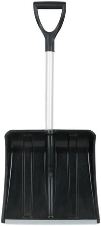 Лопата для уборки снега авто "Мини" 365х380х850мм укороченный алюм. черенок; пластик. 68105