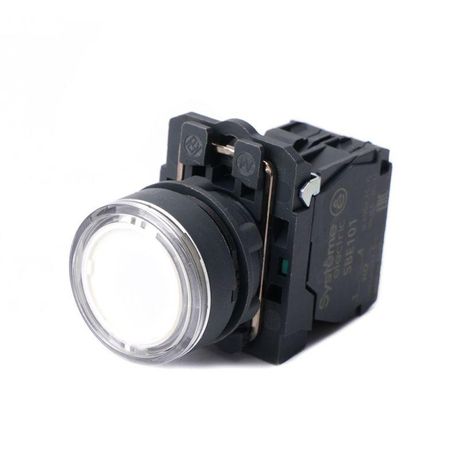 Кнопка модульная SB5 с подсветкой в сборе 22мм пластик 230-240ВAC 1НО бел. SE SB5AW31M1 APC