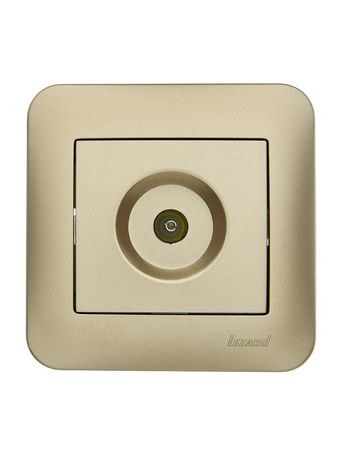 Розетка телевизионная проходная TV СП ASTI IP20 в сборе золото. LEZARD 7081-3636-129