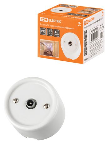 Розетка TV проходная белая «Болонь» | SQ1820-0054 TDM