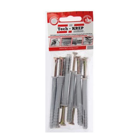 Дюбель-гвоздь 8х80 пот. манжета (полипропилен) (10 шт) - пакет ( 0,105 кг) | 103905 Tech-KREP