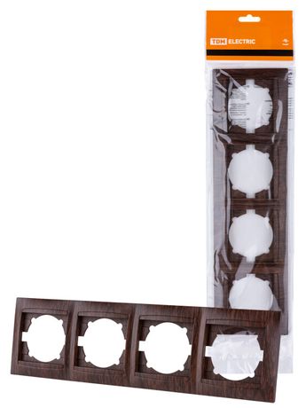 Рамка 4-х постовая горизонтальная венге "Лама" | SQ1815-0432 TDM