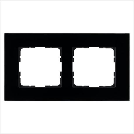 Рамка 2-м G-Glass стекло черн. Black Glass Jasmart G1002GB