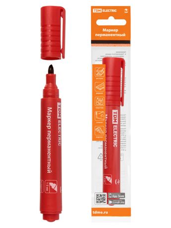 Маркер перманентный 1-3 мм, красный (пакет) круглый наконечник | SQ0594-0123 TDM