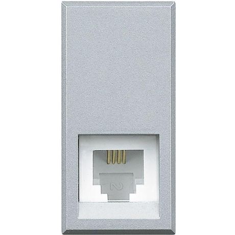 Розетка телефонная Axolute RJ11 кат.3 К10 алюм. Leg BTC HC4258/11N Legrand