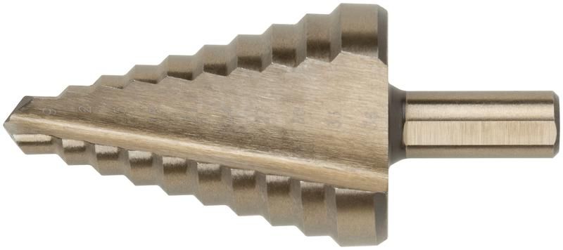 Сверло ступенчатое HSS Co5% ( Р6М5К5 ) по металлу, 10 ступеней, 9-36 мм - 36393 РОС