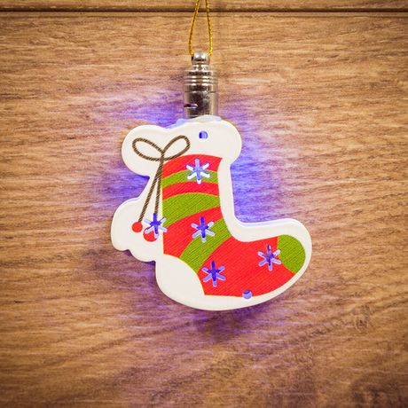 Фигурка подвесная "Новогодний носок" RGB 8*6 см | 501-099 NEON-NIGHT
