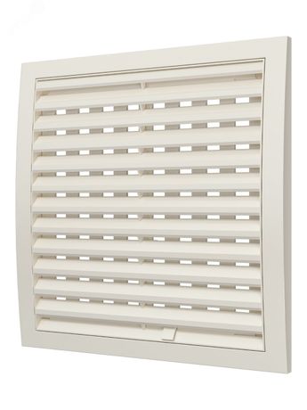 Решетка вентиляционная наружная регулируемая, из ASA пластика 250х250, цвет Слоновая кость - 2525РРПН Ivory ЭРА 18520