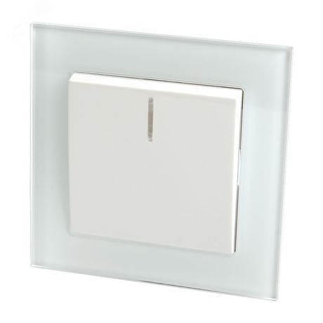 Выключатель 1-клавишный c индикатором, серия Катрин, белый, - GLS10-7001-01 FERON 39162