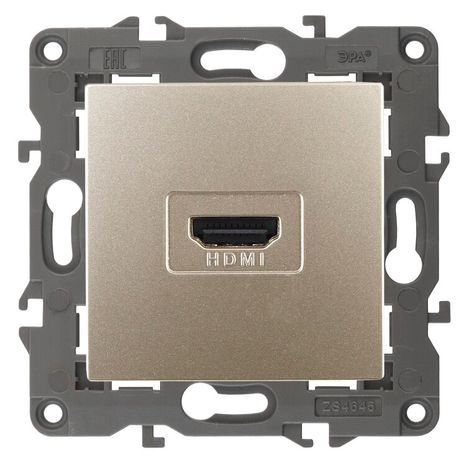Розетка HDMI, Эра Elegance, шампань, 14-3114-04 - Б0034335