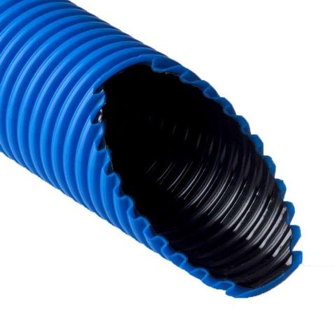 Труба гофрированная двустенная ПНД/ПВД дренажная d110/93.8мм (уп.50м) син. Ruvinil Т2-ДР0-110(50) TYCO