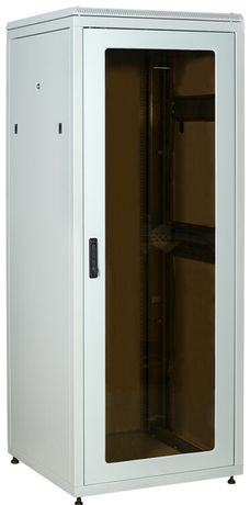 Шкаф сетевой 19' LINEA N 18U 800х800мм стеклянная передняя дверь задняя металлическая серый - LN35-18U88-GM IEK