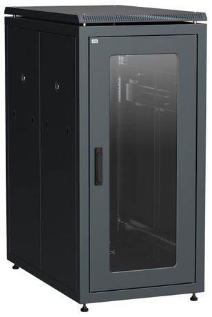 Шкаф сетевой 19" LINEA N 24U 600х1000 мм стеклянная передняя дверь, задняя перфорированная черны | LN05-24U61-GP ITK IEK