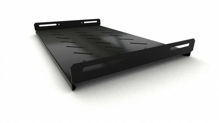 Полка стационарная 19дюйм Г=300мм нагр. до 20кг TSH3L-300-RAL9004 с боков. крепл. для шкафов TTB TTBR TTC2 TWB TWM TWFS 485х300мм черн. RAL 9004 Hyperline 397120