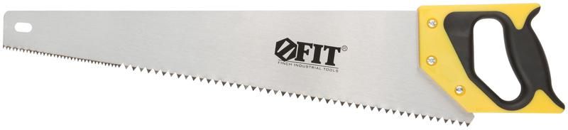 Ножовка по дереву крупный каленвй зуб 3 ТPI с запилом 7 2D заточка пласт.прорезинен.ручка 500мм FIT 40403 РОС