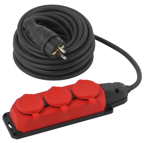 Удлинитель силовой UK-3e-3x1,5-10m-IP44(KG) с заземлением 3 розетки каучук 10м КГ 3х1,5мм2 IP44 | Б0057580 ЭРА