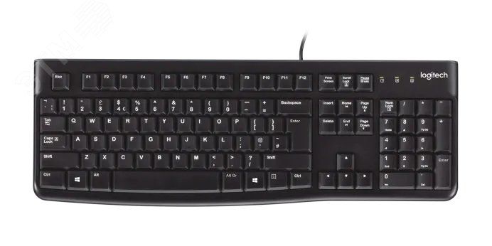 Клавиатура проводная K120, 104 клавиши, USB-A, черный - 7000006152 LOGITECH 920-002522 Logitech (О) арт. 7000006152
