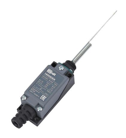 Выключатель концевой 1НО1НЗ "Кошачий ус" метал. DEKraft 34009DEK APC