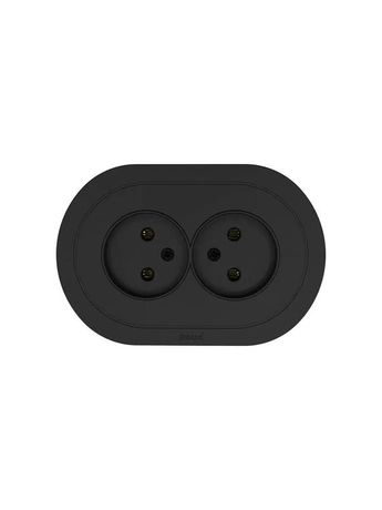 Розетка 2-м СП OSEN без заземл. ПБТ круглая механизм черн. бархат LEZARD 744-4200-128B