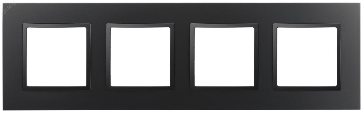 Рамка для розеток и выключателей Elegance 14-5014-05 Classic, на 4 поста, антрацит | Б0060590 ЭРА