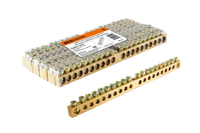 Шина "N" нулевая 8х12мм 20/1 (20 групп/крепеж по центру) | SQ0801-0054 TDM