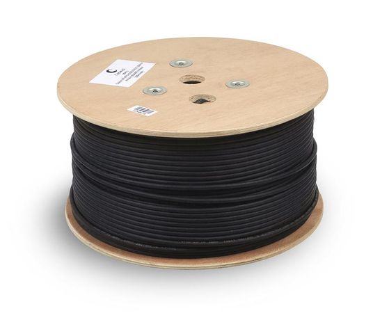 Кабель витая пара UTP-4P-Cat.5e-SOLID-ST-OUT UTP (U/UTP), категория 5e, 4 пары (24 AWG), одножильный, для внешней прокладки, с металлическим тросом (+75 C - -40) (305 м) 7175c Cabeus