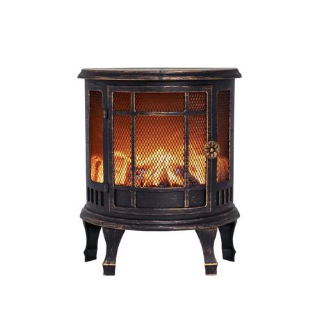 Светодиодный камин Винтаж мини с эффектом живого огня 24.8х12.7х30 см, батарейки 3хС (не в комплекте), USB, бронзовый | 511-023 NEON-NIGHT