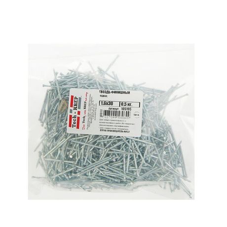 Гвоздь финишный оцинкованный 1,6х30 (0,5 кг) - пакет | 105195 Tech-KREP