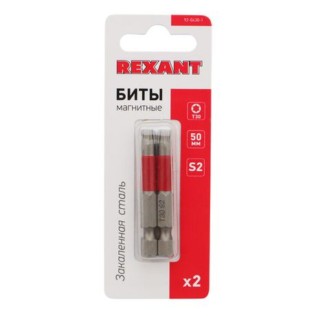 Бита Torx T-30*50 мм для шуруповерта сталь S2 (упак 2 шт.) | 92-0430-1 Rexant MEET