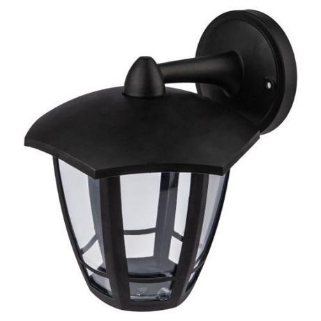 Светильник садово-парковый ДБУ 07-8-006 Дели 3 черный 6 гранный настенный IP44 светодиодный 8Вт 3000K | Б0064274 ЭРА