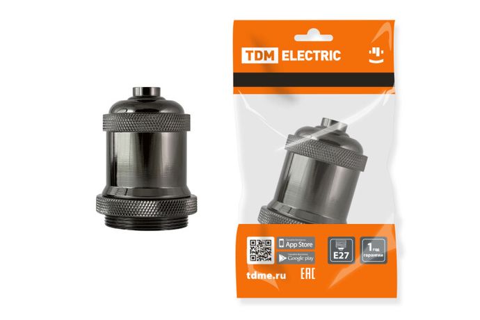 Патрон подвесной Е27, металлический "Лофт", черный | SQ0335-0047 TDM