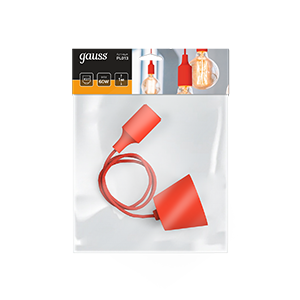 Светильник подвесной под лампу E27 1х60 Вт 200-240В IP20 1000х40 мм Красный Decor Gauss - PL013