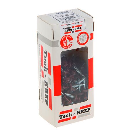 Саморез кровельный сверло 4,8х35 RAL-3011 (тёмно-красный) (60шт) - коробка с окном | 112032 Tech-KREP