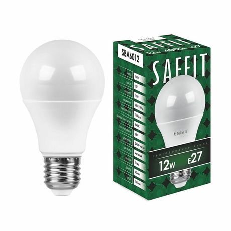 Лампа светодиодная SBA6012 12W 4000K 230V E27 A60 | 55008 SAFFIT FERON