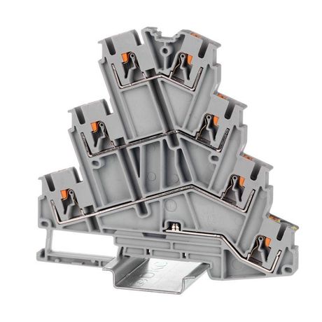 Клемма многоуровневая для подключения электродвигателя, зажим push-in, 7 точек подключения, 2.5 кв.мм, серая | VPR-2.5-PE-3L DKC ДКС