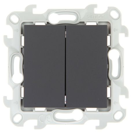 Выключатель 2-кл. 1п 2мод. СП Simon 24 10А IP20 механизм графит 2450398-038