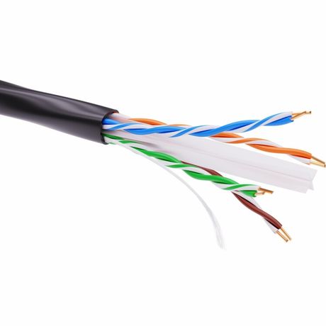 Кабель витая пара неэкранир. U/UTP кат.6 4 пары светостабилизирован. ПЭ цвет внешн. оболочки черн. (уп.305м) (кор.) DKC RN6UUKPEBK ДКС