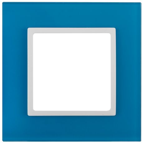 Рамка для розеток и выключателей голубой стекло ЭРА Elegance 14-5101-28 - Б0034482