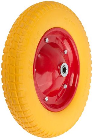 Колесо запасное полиуретановое 330х63х230мм для тачки 77555 (PU 3.25дюйм/3.00дюйм-8дюйм) (посадка ширина 87мм диаметр 16мм) FIT 77585 РОС