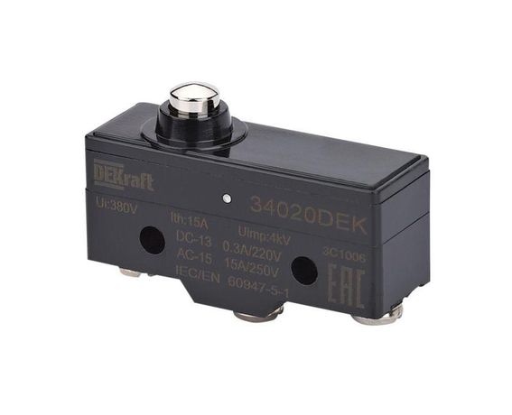 Выключатель концевой 1НО1НЗ миниатюрный плунжерн. типа DEKraft 34020DEK APC