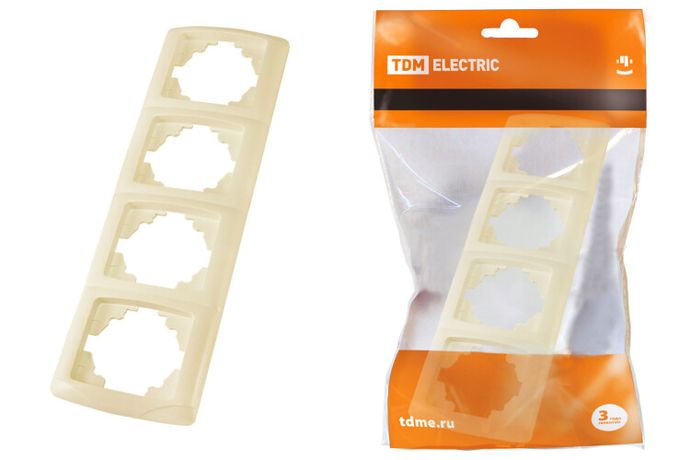 Рамка 4-х постовая вертикальная сл. кость "Онега" | SQ1805-0058 TDM