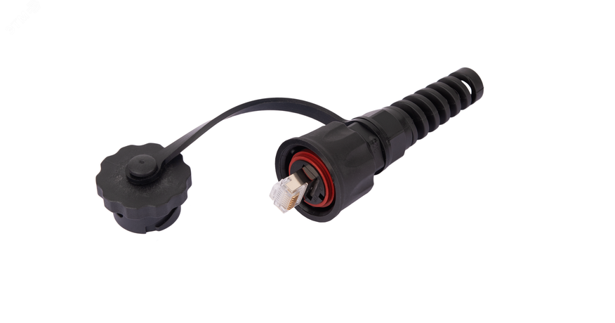 Коннектор индустриальный FTP RJ45 cat.6 IP67 черный NMC-RJ88RA50SE3-IS-BK - ЭКО49952 NIKOMAX