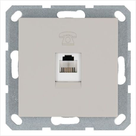 Телефонная розетка RJ11 с накладкой, цвет Тауп - G6101T Jasmart