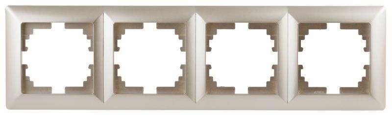 Рамка для розеток и выключателей 4 поста шампань пластик Intro Solo 4-504-04 - Б0043427 ЭРА