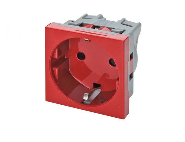 Розетка 2P+E немецкий стандарт 45 мм, красный, | 16V-10-01RD Eurolan