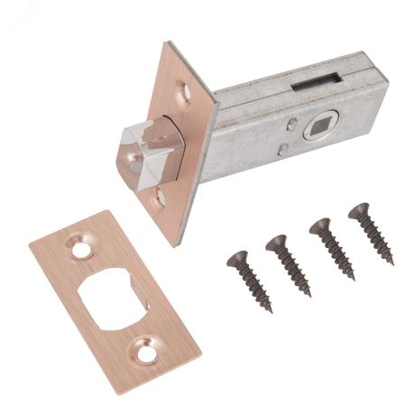 Задвижка универсальная врезная без ручек для установки на деревянные межкомнатные двери, АЛЛЮР АРТ LB45-6 AC старая медь - 11234 ПТК