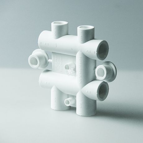 Распределительный блок 25 х 20 для систем водоснабжения полипропиленовый PPR белый - PA63012P PRO AQUA