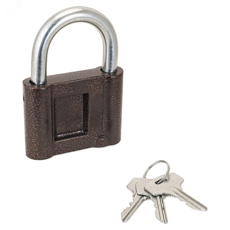 Замок навесной с цилиндровым механизмом секрета, СТАНДАРТ Россия ВС-1.03С античная медь - 7459 ПТК