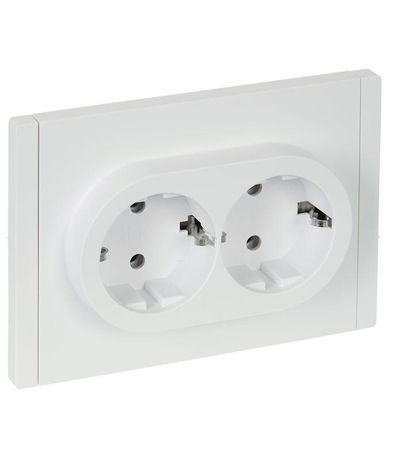 Розетка 2-м СП FORTE&PIANO FP224 16А с заземл. без защ. шторок безвинт. крепл. бел. IEK FP-R21-16-1-K01
