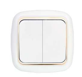 Переключатель проходной 2-кл. СП 10А бел. Bylectrica С(6+6) 10-843 Выключатель